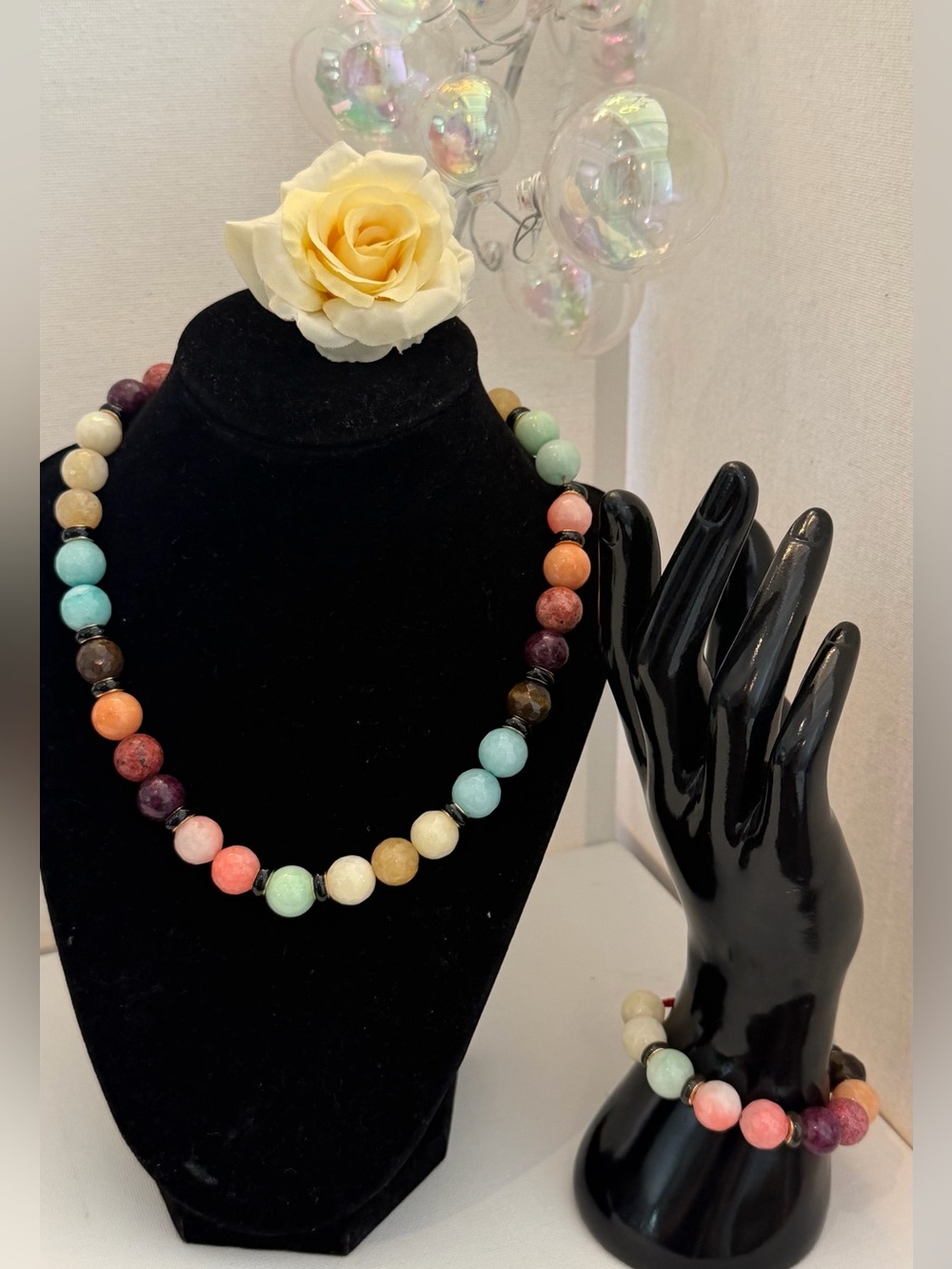 Roxanne Assoulin New Rare Down To Earth Semi Precious Stone SET Of TWO. NEW